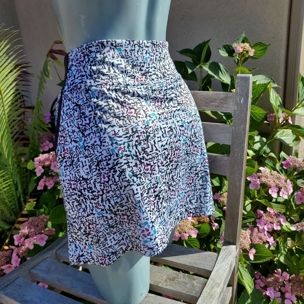 80s Print Pocketed Tennis Skirt Skort